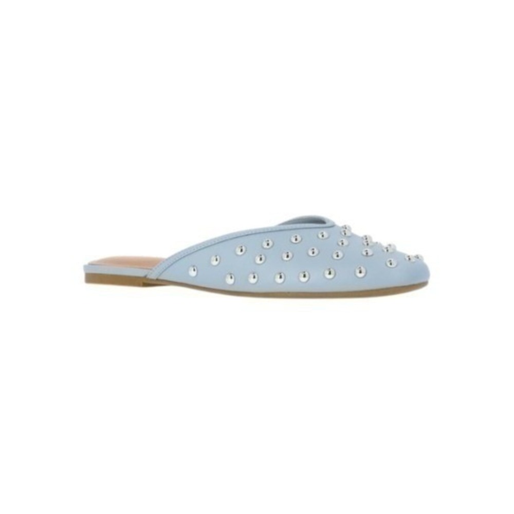Blue Embellished Mule Flats Silver Dome Accents Size 10 New NWT - Picture 5 of 7